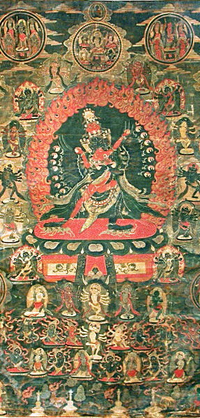 detail from a Ma Gyud thangka in Triten Norbutse
